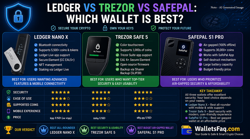 Ledger vs Trezor vs SafePal: Which wallet is best?